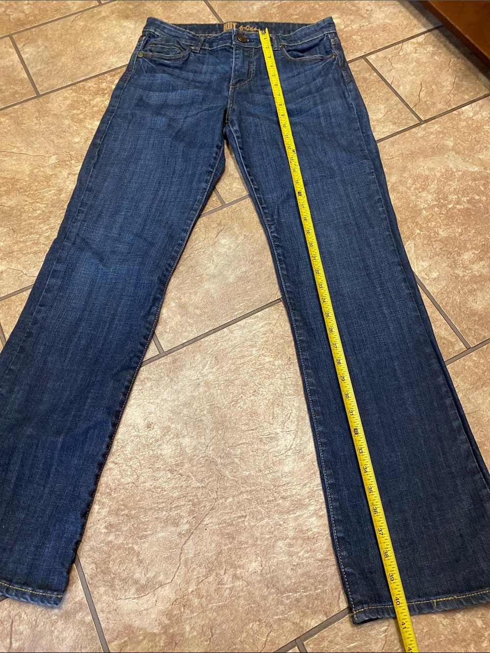 Kut From the Kloth Bootcut Jeans Dark Blue with Whiskering-8 - Picture 10 of 14